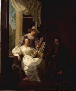 Una festa musicale in un interno