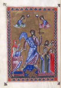 Egerton 1139, f.9v Discesa agli inferi, illustrazione dal 