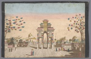 Arco di trionfo in una piazza di Canton da Basset