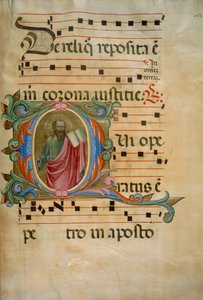 Iniziale illuminata con la figura di San Paolo (Corale 8, c. 163), per il libro del coro 8 di Santa Maria degli Angeli