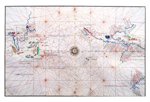 Carta nautica che mostra Cina, Ceylon e Filippine e i Tropici del Cancro e del Capricorno, c.1540