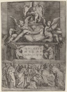 Tomba di un vescovo da Battista Angolo del Moro after Parmigianino