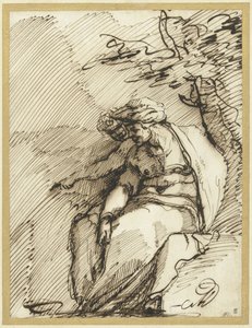 Sibilla con un genio sotto un albero da Battista Franco (possibly)