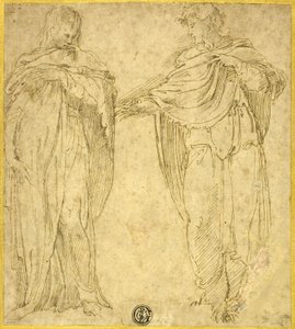 Due figure panneggiate in piedi (San Giovanni e la Maddalena)