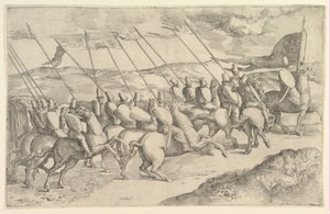 Una compagnia di cavalieri da Battista Franco Veneziano