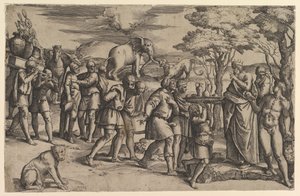 Melchisedek offre pane e vino ad Abramo, ca. 1547