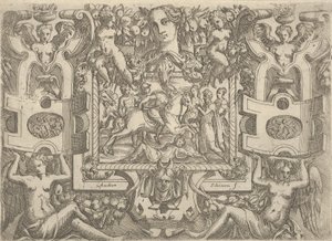 Figura a cavallo con una spada che cavalca sopra una figura sdraiata a terra, ca. 1540-80 da Battista del Moro