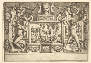 Giovane donna che beve da una ciotola, una vecchia donna davanti a lei, ambientata in..., ca. 1540-80 da Battista del Moro