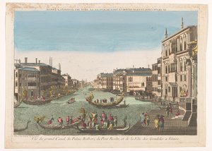 Veduta del Canal Grande con gondole, Palazzo Balbori e Ponte Rialto a Venezia da Beauvais