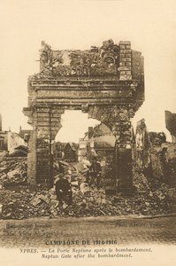 Porta di Nettuno dopo il bombardamento, Ypres
