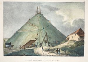 Apparecchio per posizionare il Leone di Waterloo da Belgian School