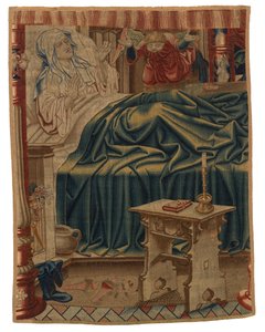 Beatrix Soetkens a letto, dalla prima scena nel primo arazzo di un set di quattro raffiguranti la 