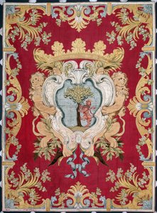 Blasone della nobiltà con un leone e un albero. Arazzo delle manifatture di Bruxelles. XVI secolo Genova, Musei di Strada Nuova da Belgian School