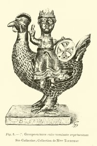 Figura in terracotta smaltata rappresentante Santa Caterina