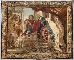 Re Alessandro Magno taglia il nodo gordiano. Arazzo realizzato nelle manifatture di Bruxelles. XVI secolo Genova, Musei di Strada Nuova da Belgian School