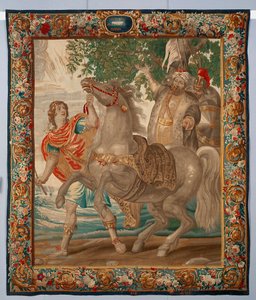 Alessandro Magno doma il cavallo Bucefalo. Arazzo realizzato nelle manifatture di Bruxelles. XVI secolo Genova, Musei di Strada Nuova da Belgian School