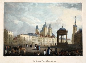 La Grande Place a Tournay, 1816, c.1895 da Belgian School