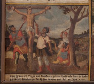 Maarke. Cappella (Sint-Vincentiuskapel). interno. Dipinto. Il martirio di San Vincenzo. XIX secolo. (dettaglio) da Belgian School