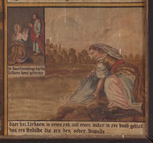 Maarke. Cappella (Sint-Vincentiuskapel). interno. Dipinto. Il martirio di San Vincenzo. XIX secolo. (dettaglio) da Belgian School