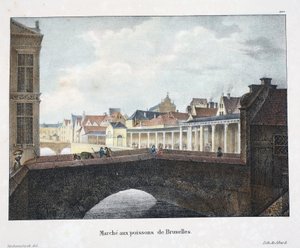 Marché aux poissons de Bruxelles, c.1895 da Belgian School