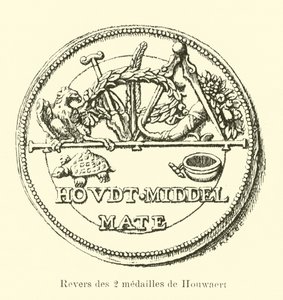 Retro delle due medaglie di Houwaert da Belgian School