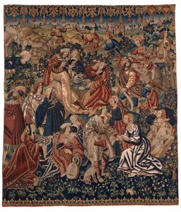 Arazzo raffigurante Il campo degli zingari, dalle Fiandre, c.1510 da Belgian School