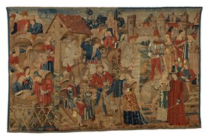 Arazzo raffigurante vendemmiatori, da Tournai, c.1460-70