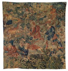 Arazzo raffigurante scene di caccia, forse da Tournai, c.1500 da Belgian School