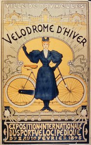 Pista di ciclismo invernale, Esposizione Internazionale di Sport Velocipede Bruxelles, 2-10 febbraio 1895 da Belgian School