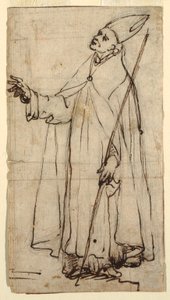 Disegno, Vescovo in piedi, 1620 ca. da Belisario Corenzio