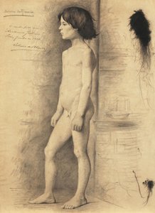 Studio di nudo di un ragazzo di profilo da Belmiro de Almeida