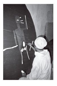 Jean-Michel Basquiat dipinge "Record", Area, New York