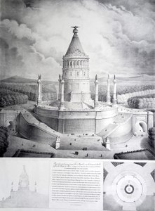 Progetto di una tomba che sarebbe eretta a Napoleone sulle alture di Chaillot di fronte al Campo di Marte da Benard et Cie Imprimerie Lemercier