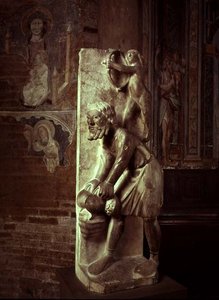 Raccogliere rape: novembre da un calendario statuario dei lavori dei mesi, c.1200 da Benedetto Antelami