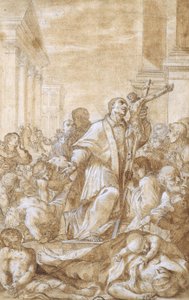 San Carlo Borromeo tra i malati di peste da Benedetto Luti