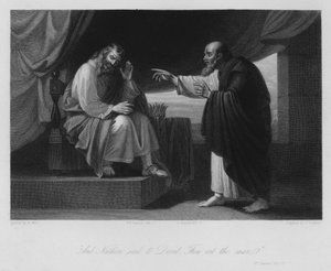 Nathan e Davide, II Samuele XII, 7 (incisione)