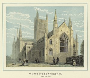 Cattedrale di Worcester, vista nord-ovest da Benjamin Baud