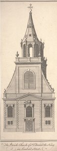 La chiesa parrocchiale di St. Edmund il Re in Lombard Street da Benjamin Cole