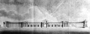 Prospettiva degli uffici visti dal Grande Cortile da Benjamin Dean Wyatt