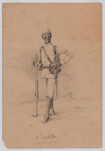 Un soldato del 10º Battaglione Sudanese, c.1889 da Benjamin Donisthorpe Alsop Donne