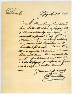 Lettera di Benjamin Franklin a David Hartley MP, 14 aprile 1782 da Benjamin Franklin
