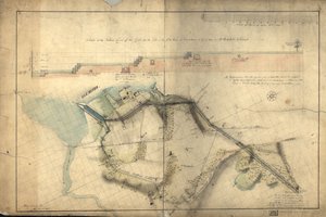 Sezione del corso settentrionale del canale dalla marea nel fiume Elk a Frenchtown al [quercia biforcuta] nella palude di Mr. Rudulph: [Canale Chesapeake e Delaware, porzione del Maryland] da Benjamin Henry Latrobe