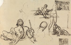 Studi di figura di un uomo che si alza da terra da Benjamin Robert Haydon