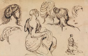 Studio di figure di donne e delle loro acconciature da Benjamin Robert Haydon
