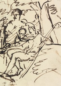 Studio di figura di un soldato sdraiato da Benjamin Robert Haydon