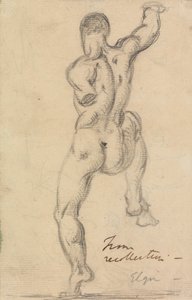 Studio di figura maschile nuda vista da dietro da Benjamin Robert Haydon