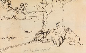 Studio di Figure Sedute Sotto un Albero da Benjamin Robert Haydon