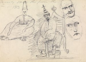 Studio di Due Uomini Seduti nei Loro Costumi Tradizionali da Benjamin Robert Haydon