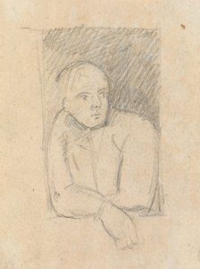 Studio di una figura che si sporge da una finestra