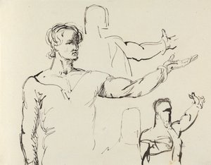 Studio di un uomo con braccio teso da Benjamin Robert Haydon